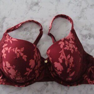 Ambrielle Bra 36C Super Soft Full Coverage Floral Lace Underwire Padded